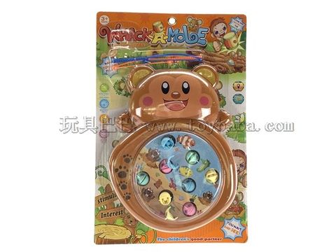 Monkey fishing plate electric toy hit hamster two in one