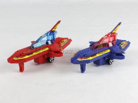 Transforming aircraft with lights and pulling wires (can be loaded with sugar)
