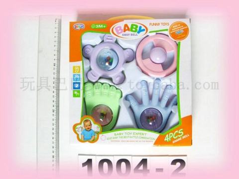 4 box village baby rattles