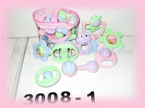 8 zipper PVC bags baby rattles