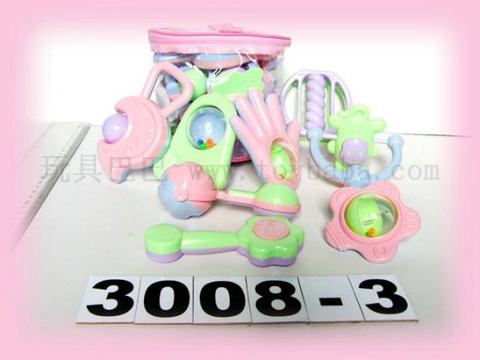 8 zipper PVC bags baby rattles
