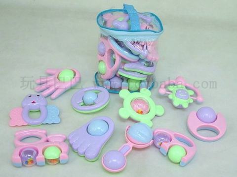 10 zipper PVC bags baby rattles