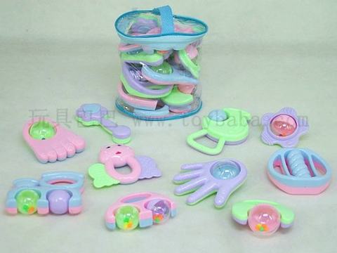 10 zipper PVC bags baby rattles