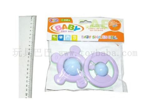 2 PVC bag baby rattles
