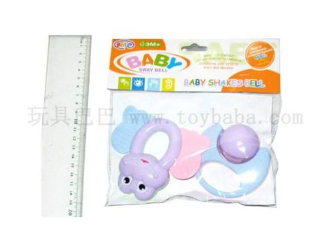 2 PVC bag baby rattles