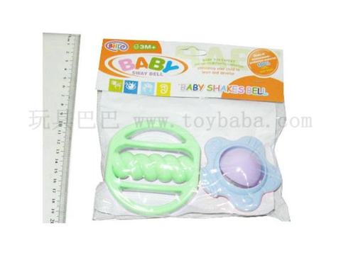 2 PVC bag baby rattles