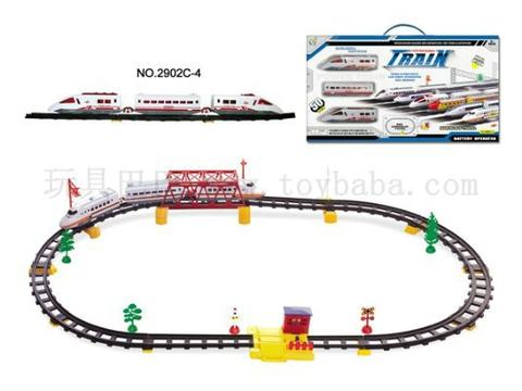 Electric rail trains with overpass and aisle stations