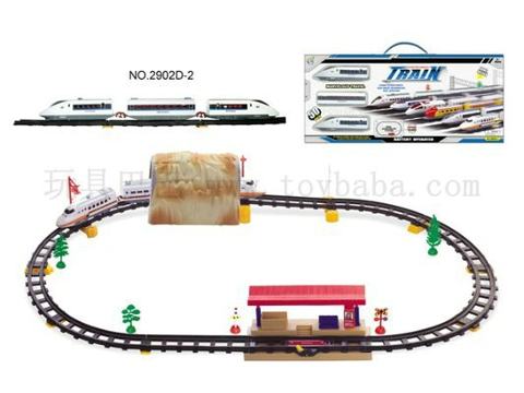 Electric rail trains with subway stations and caves