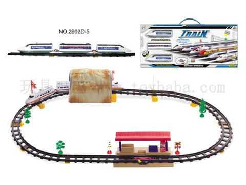 Electric rail trains with subway stations and caves