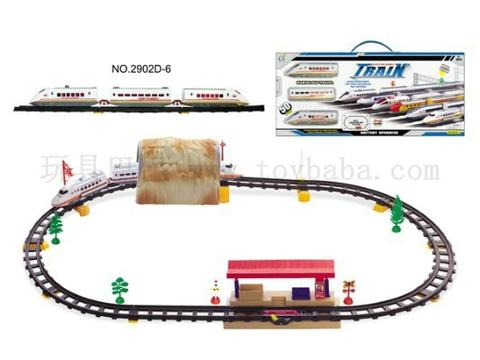 Electric rail trains with subway stations and caves