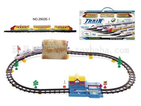 Electric music track trains with caves and big stations