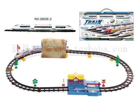 Electric music track trains with caves and big stations