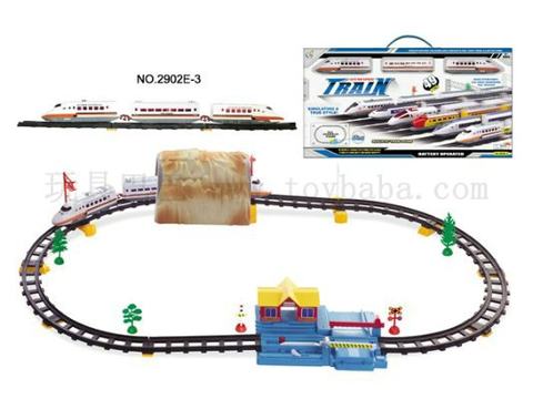 Electric music track trains with caves and big stations