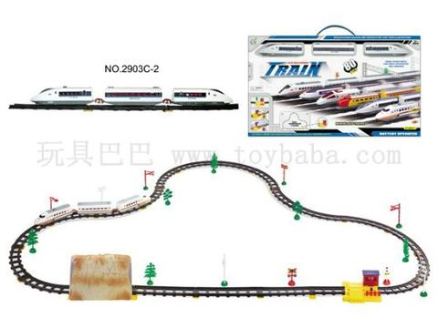Electric rail trains with cave and aisle stations