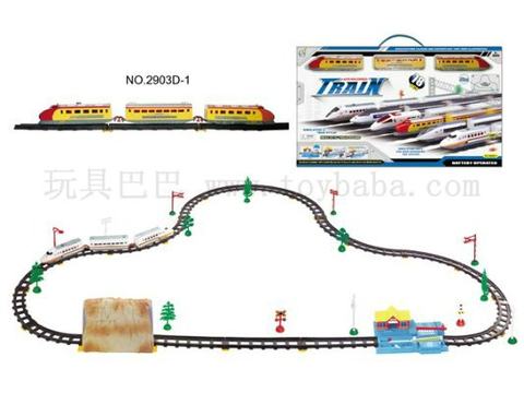 Electric music track trains with caves and big stations