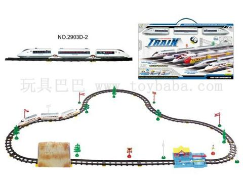 Electric music track trains with caves and big stations
