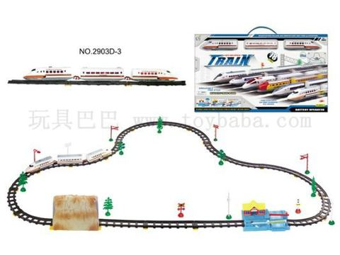 Electric music track trains with caves and big stations