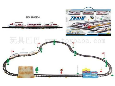 Electric music track trains with caves and big stations
