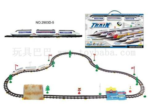 Electric music track trains with caves and big stations