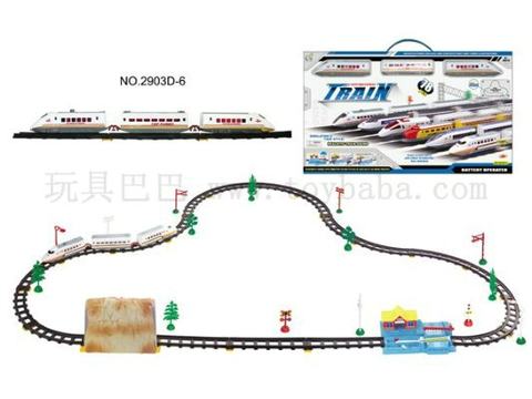 Electric music track trains with caves and big stations