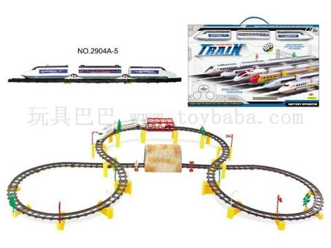 Electric rail trains with caves and overpasses