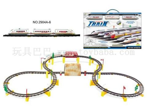 Electric rail trains with caves and overpasses