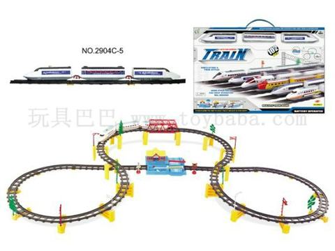 Electric music track trains with flyovers and large stations