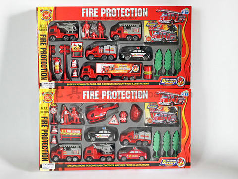 Fire protection kit pullback vehicle combination