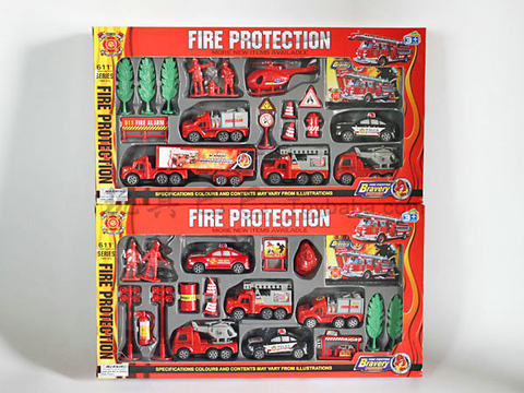 Fire protection kit pullback vehicle combination