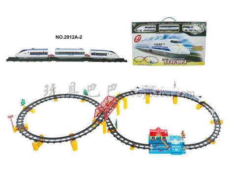 Music electric three-dimensional rail train with overpass and large station (81PCS)