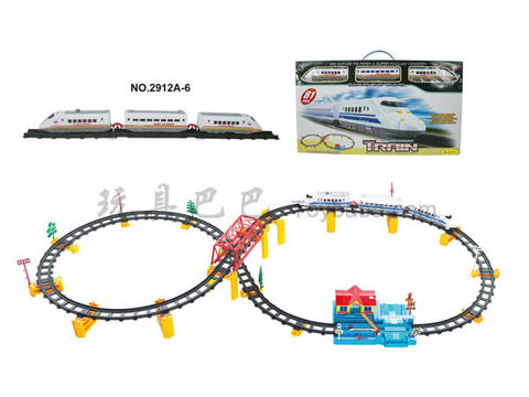 Music electric three-dimensional rail train with overpass and large station (81PCS)