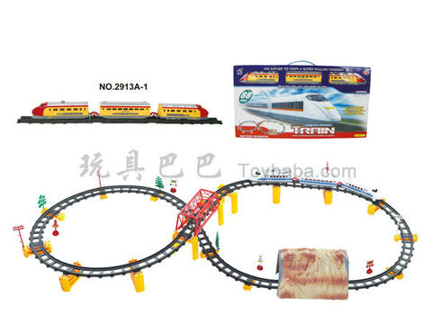 Electric stereoscopic rail trains with flyovers and caves (with lights, 88PCS)