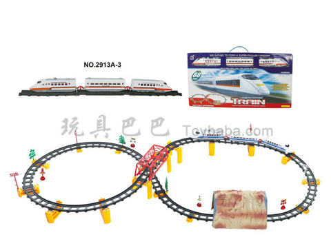 Electric three-dimensional rail train with overpass and cave (88PCS)