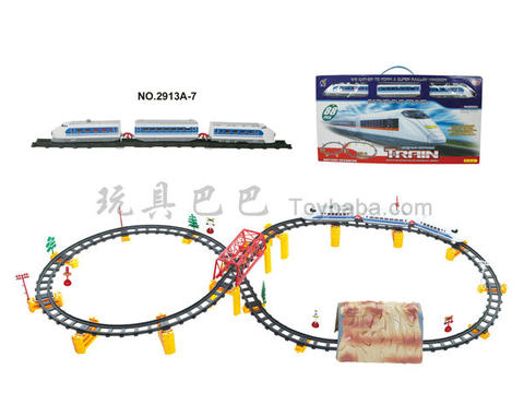 Electric stereoscopic rail trains with flyovers and caves (with lights, 88PCS)