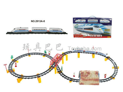Electric three-dimensional rail train with overpass and cave (88PCS)