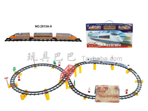 Electric three-dimensional rail train with overpass and cave (88PCS)