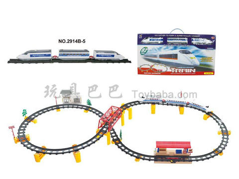Electric three-dimensional rail train with flyover. Metro Station。 Building (83PCS)