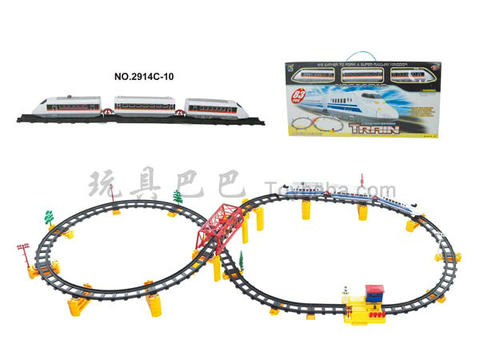 Electric three-dimensional rail train with flyover. Corridor Station (83PCS)