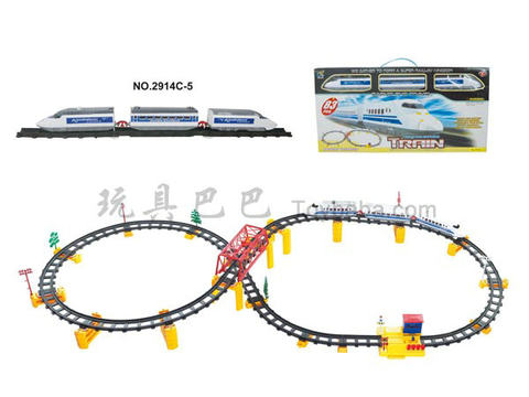Electric three-dimensional rail train with flyover. Corridor Station (83PCS)