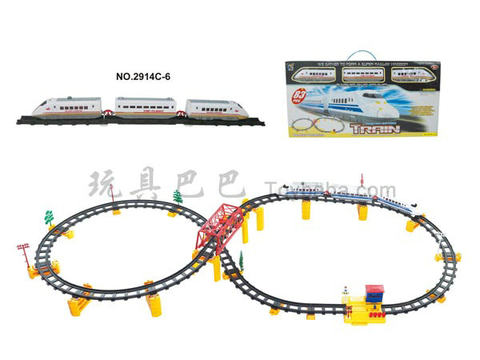 Electric three-dimensional rail train with flyover. Corridor Station (83PCS)