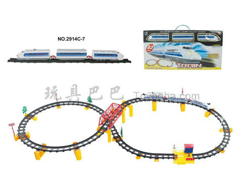 Electric three-dimensional rail train with flyover. Aisle station (with lights, 83PCS)