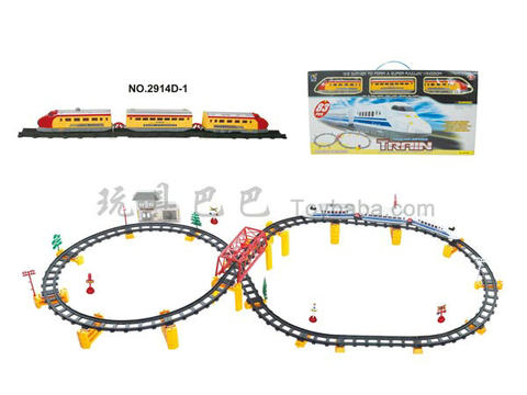 Electric three-dimensional rail train with flyover. Building (with lights, 87PCS)