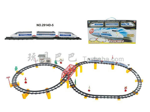 Electric three-dimensional rail train with flyover. Building (87PCS)