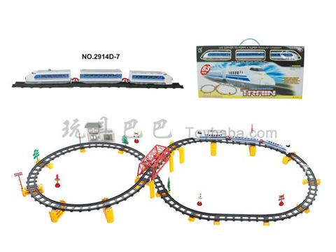 Electric three-dimensional rail train with flyover. Building (with lights, 87PCS)