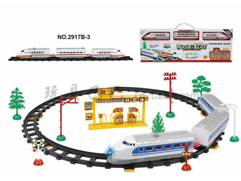 Electric rail train with gas station (38PCS)