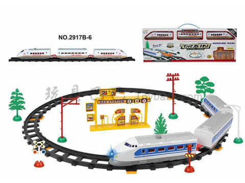 Electric rail train with gas station (38PCS)
