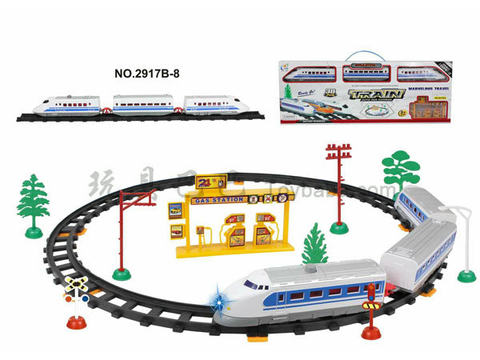 Electric rail train with gas station (38PCS)