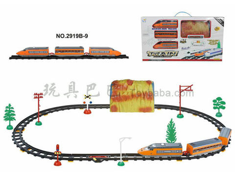 Electric rail train with cave (47PCS)