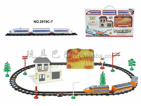 Electric rail train waiting buildings and caves (48PCS, with lights)