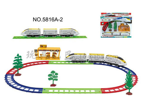 Electric rail train with gas station (16PCS)